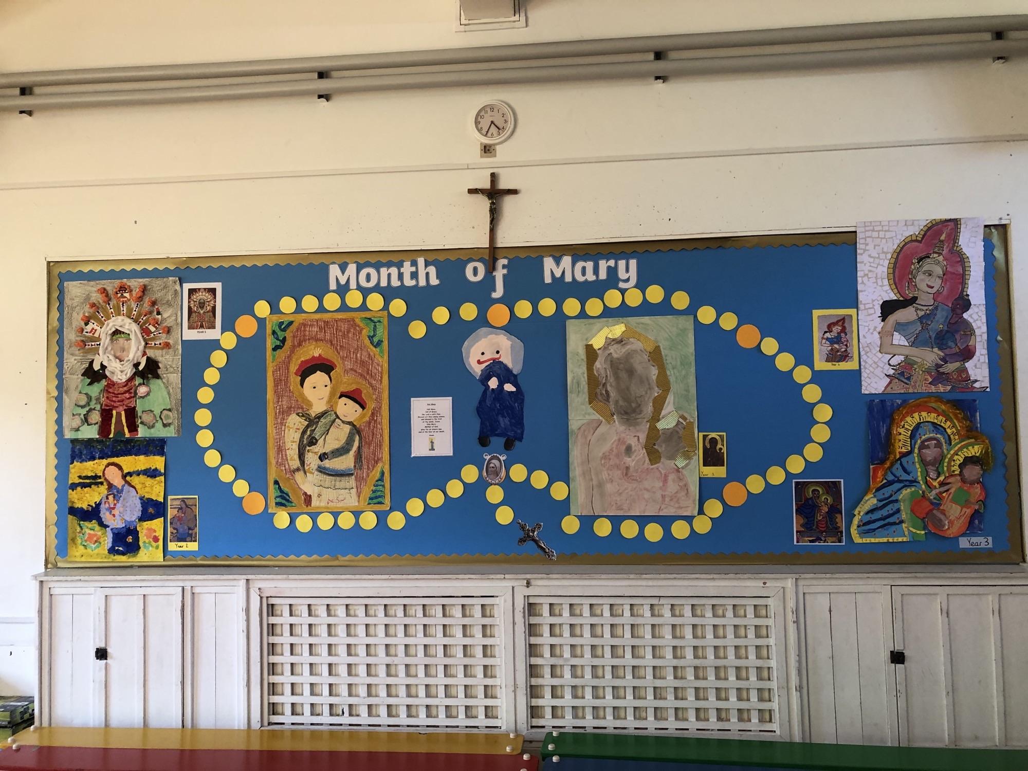 Each class recreated a image of Mary from a different culture 